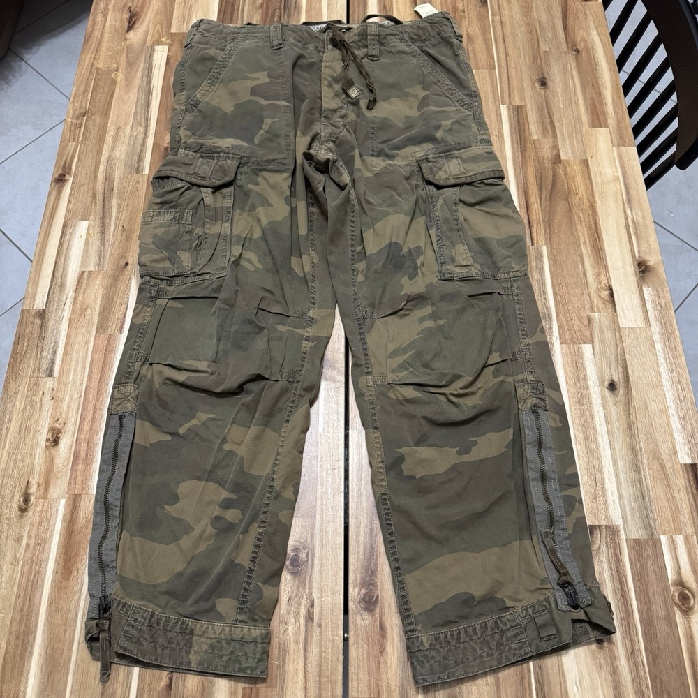 Vintage Abercrombie & Fitch Paratrooper Pants Mens XL Camo Cargo NWT AFP-1892-01